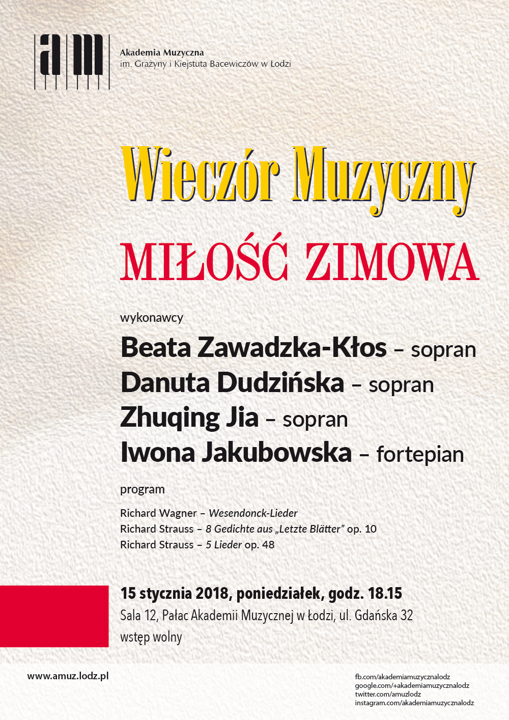 Wieczór muzyczny – MIŁOŚĆ ZIMOWA