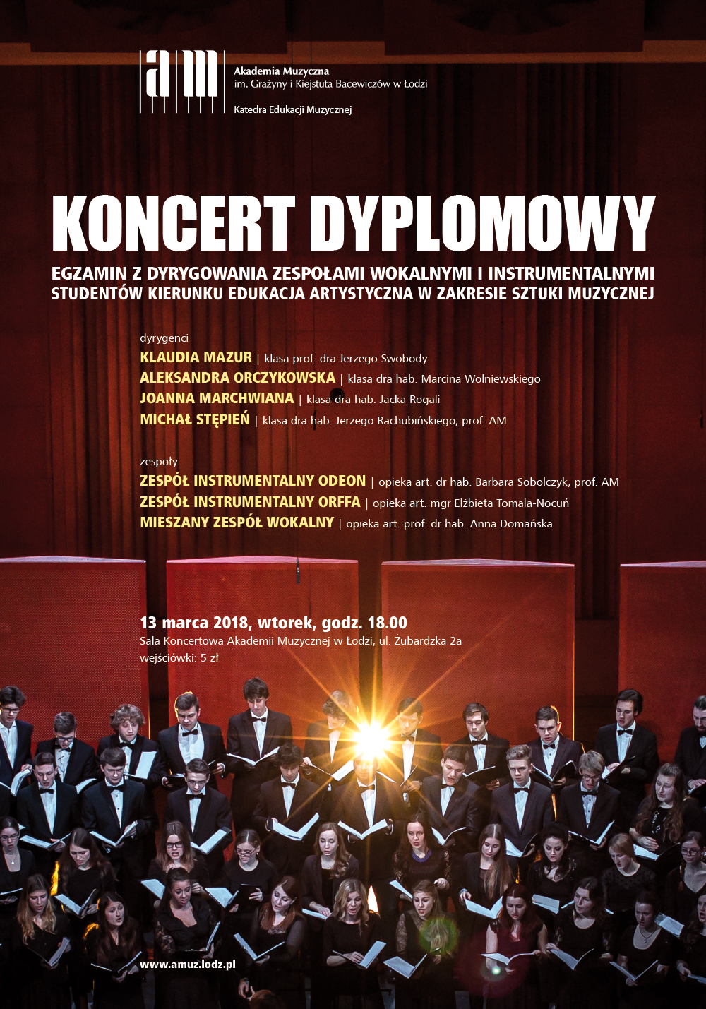 Koncert dyplomowy  studentów kierunku edukacja artystyczna w zakresie sztuki muzycznej