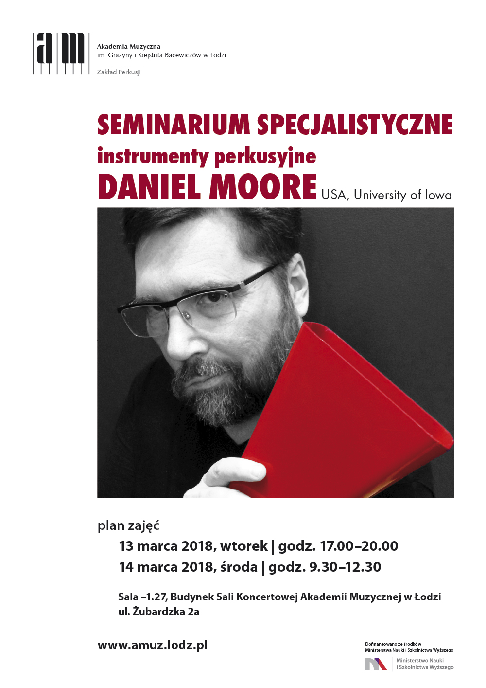 Seminarium specjalistyczne: DANIEL MOORE – instrumenty perkusyjne