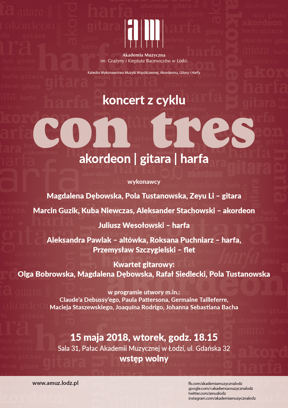 Koncert z cyklu CON TRES – AKORDEON, GITARA, HARFA