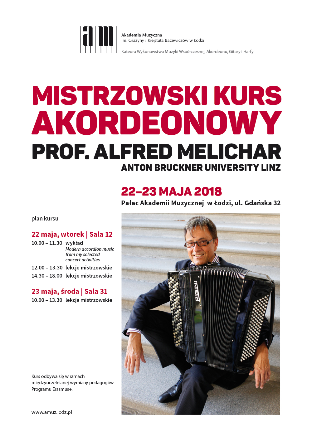 Mistrzowski kurs akordeonowy – prof. Alfred Melichar