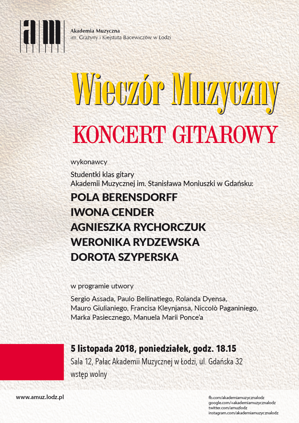 Wieczór muzyczny KONCERT GITAROWY