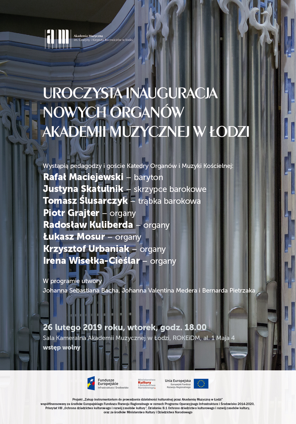 Uroczysta inauguracja nowych organów Akademii Muzycznej w Łodzi