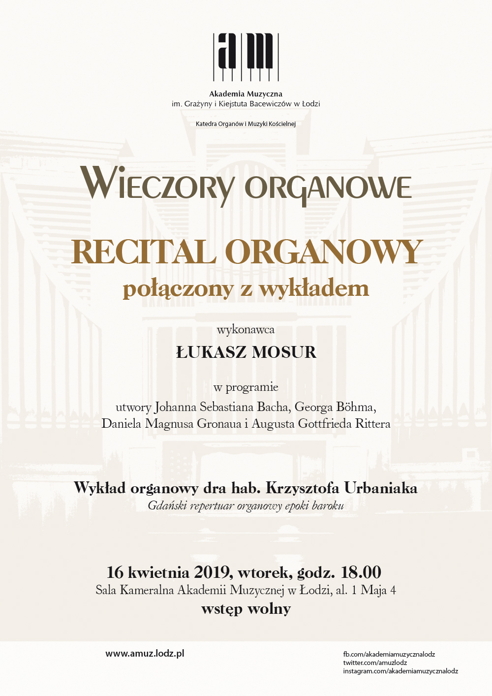 Wieczór organowy połączony z wykładem