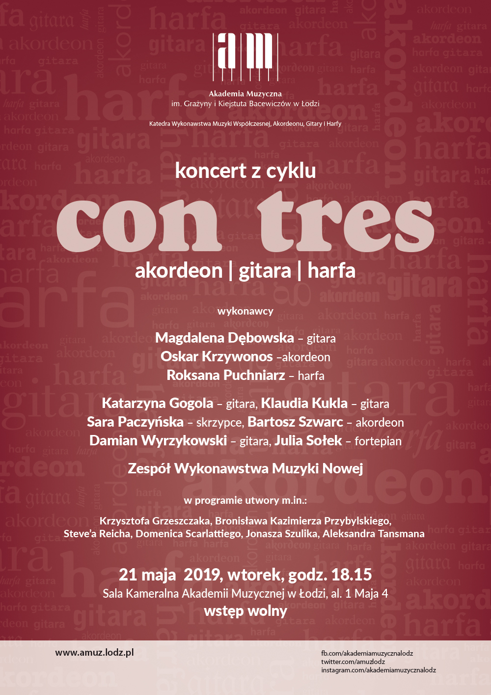 Koncert z cyklu CON TRES – AKORDEON, GITARA, HARFA