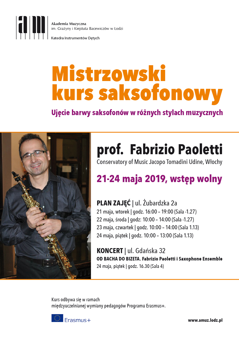 Mistrzowski kurs saksofonowy prof. Fabrizio Paolettiego