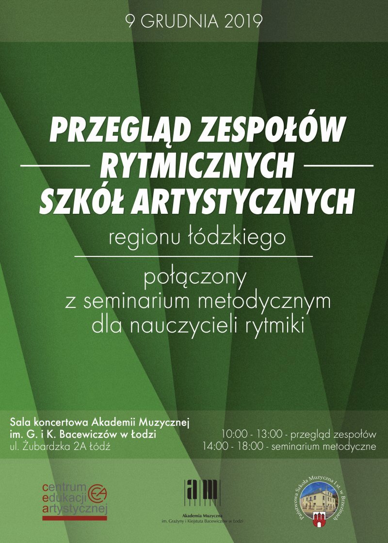 Przegląd zespołów rytmicznych szkół artystycznych Regionu Łódzkiego