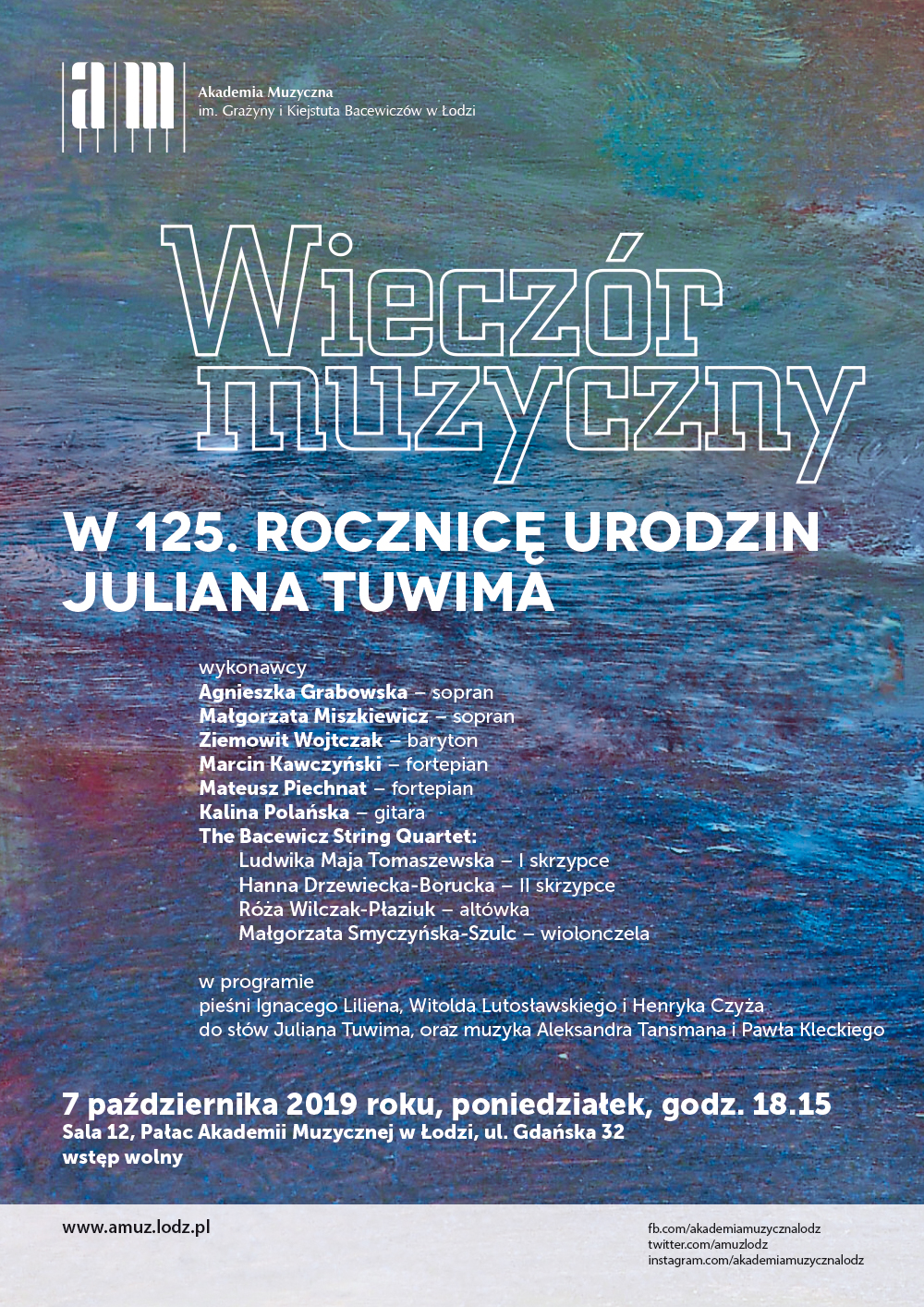 Wieczór muzyczny W 125. ROCZNICĘ URODZIN JULIANA TUWIMA