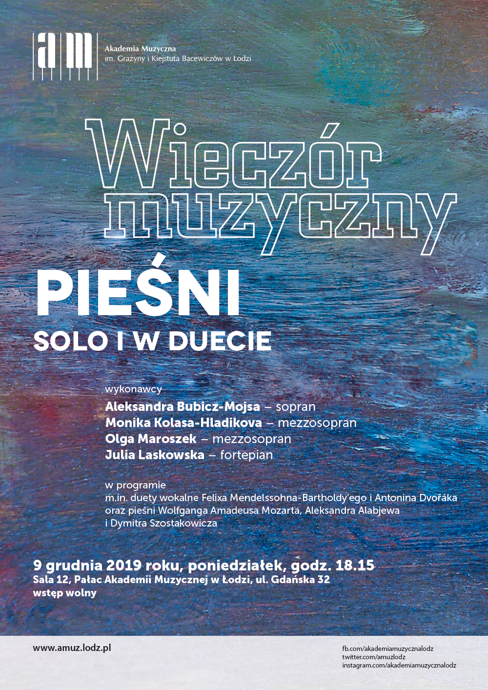 Wieczór muzyczny PIEŚŃ SOLO I W DUECIE