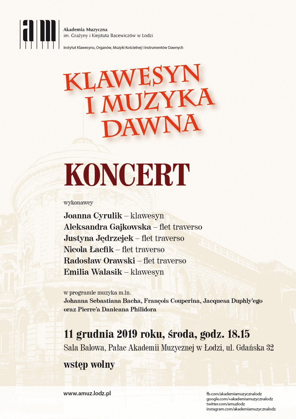 Koncert z cyklu KLAWESYN I MUZYKA DAWNA