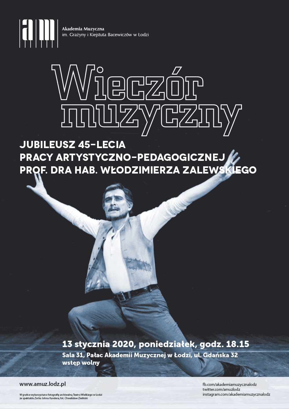 Wieczór muzyczny JUBILEUSZ PROF. WŁODZIMIERZA ZALEWSKIEGO