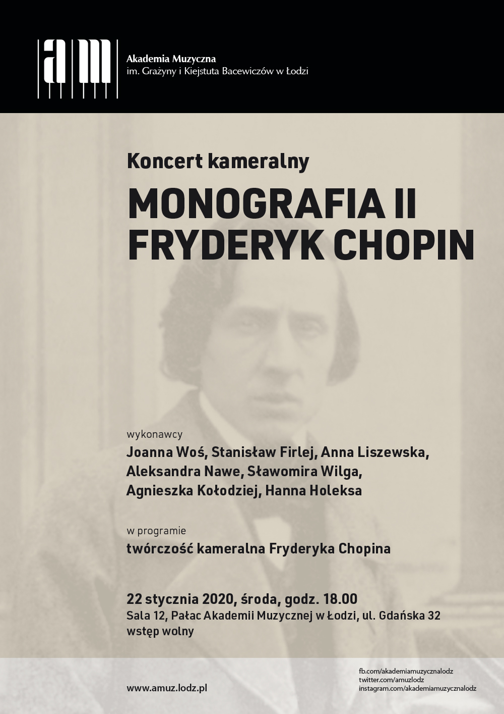 Koncert kameralny – MONOGRAFIA II: FRYDERYK CHOPIN