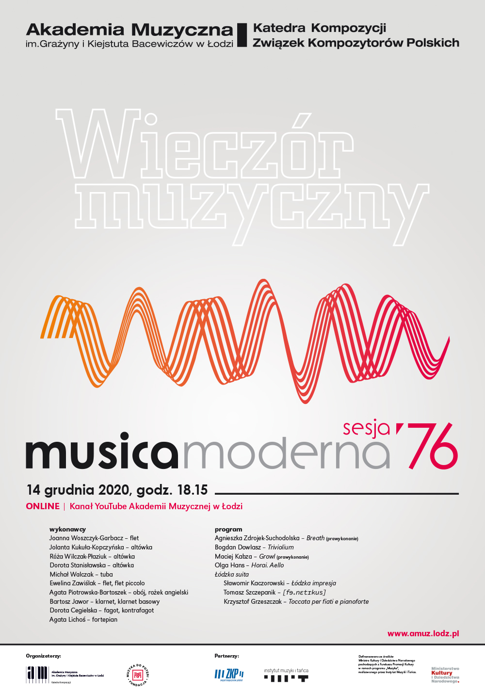 Wieczór muzyczny w ramach 76. SESJI MUSICA MODERNA