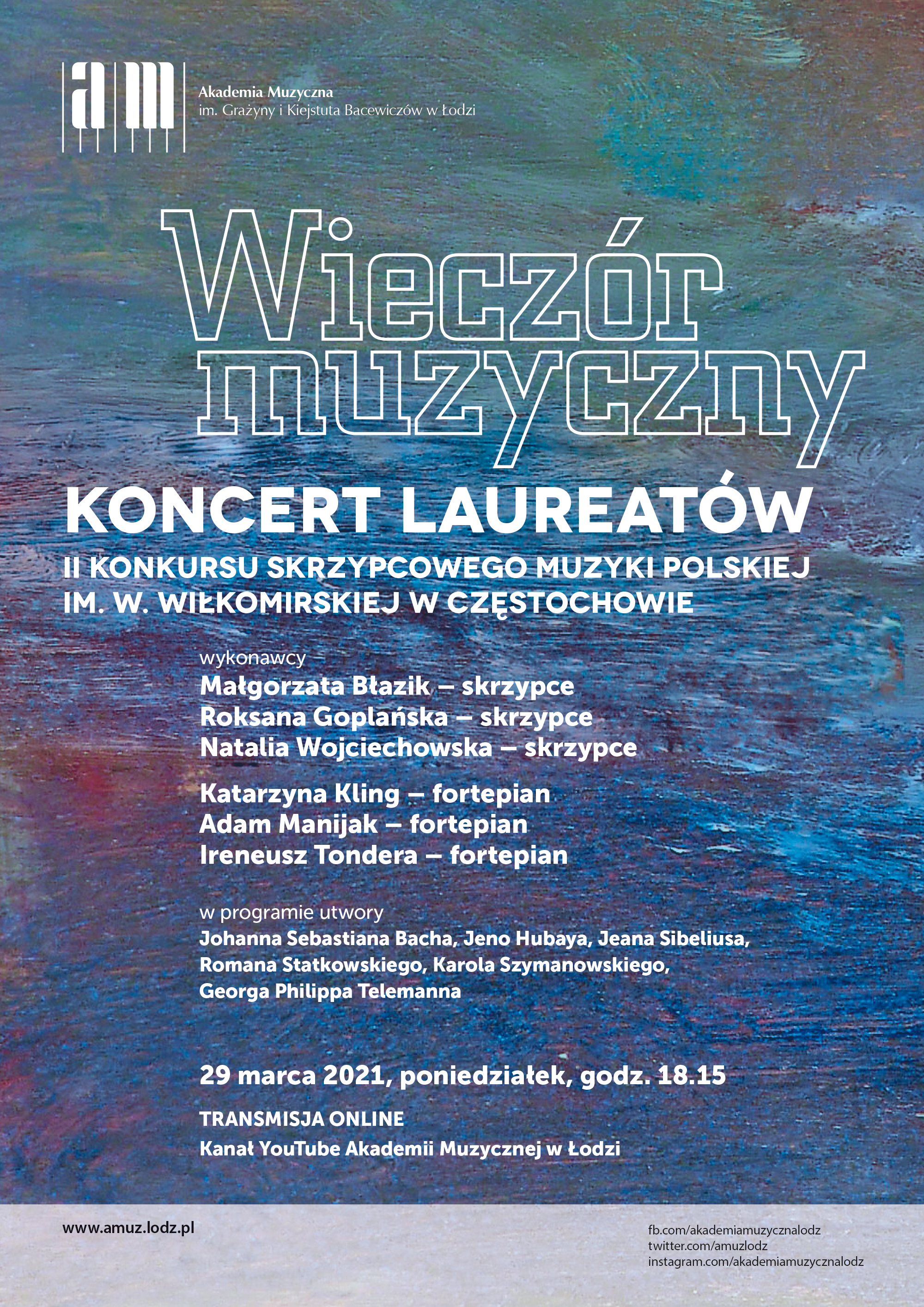 Koncert laureatów II Konkursu Skrzypcowego Muzyki Polskiej im. W. Wiłkomirskiej w Częstochowie