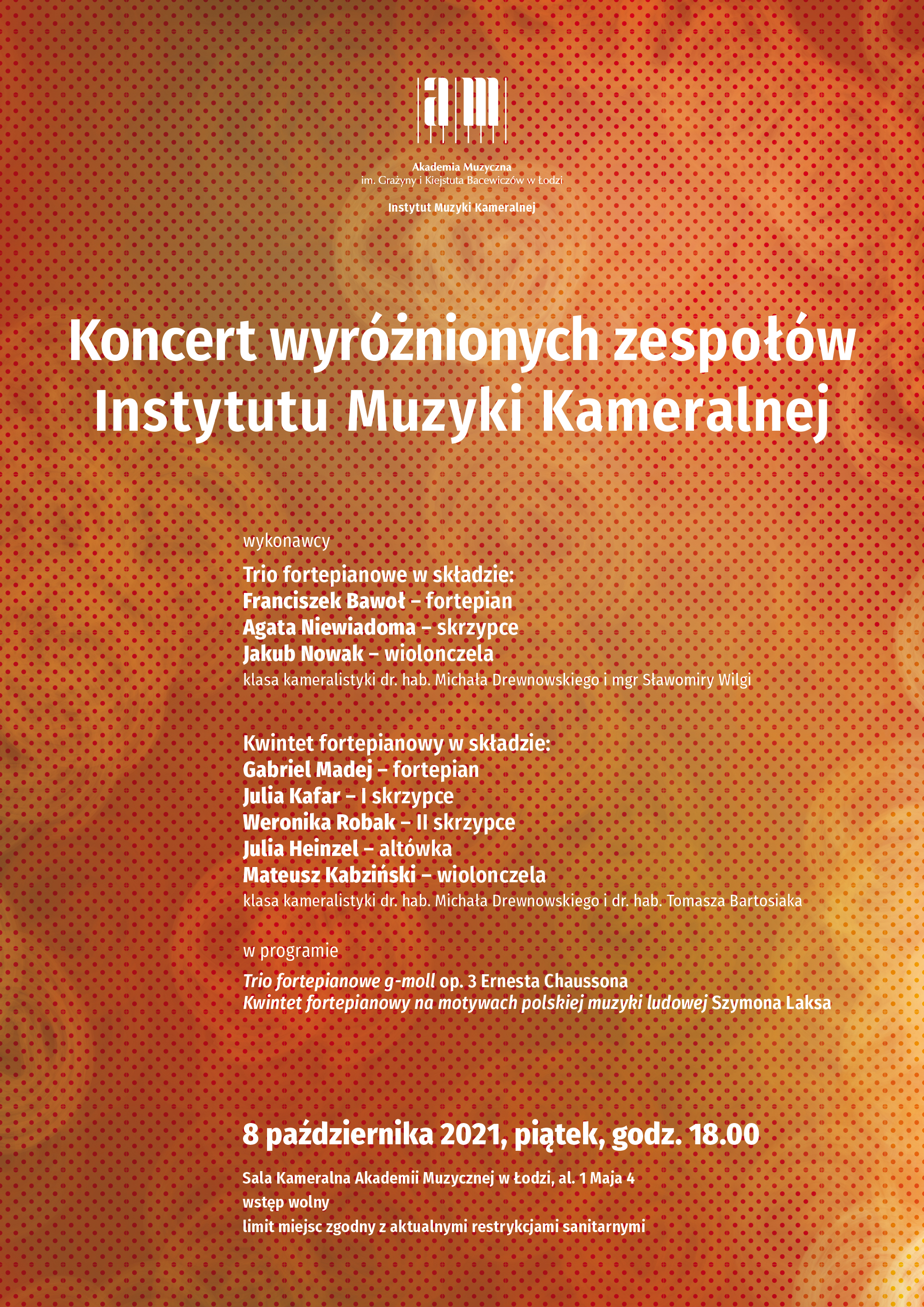 Koncert wyróżnionych zespołów Instytutu Muzyki Kameralnej