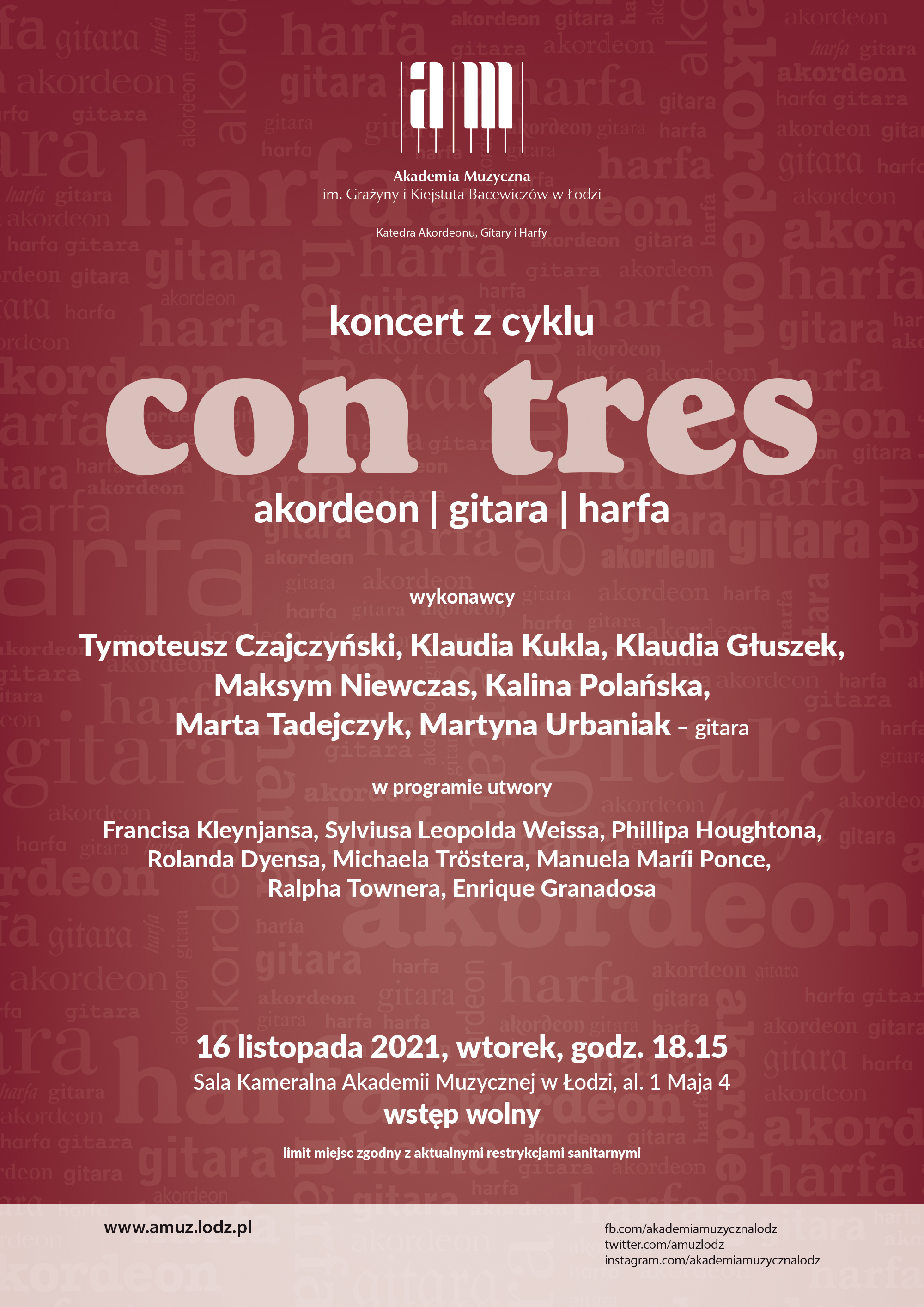 Koncert z cyklu CON TRES – AKORDEON, GITARA, HARFA