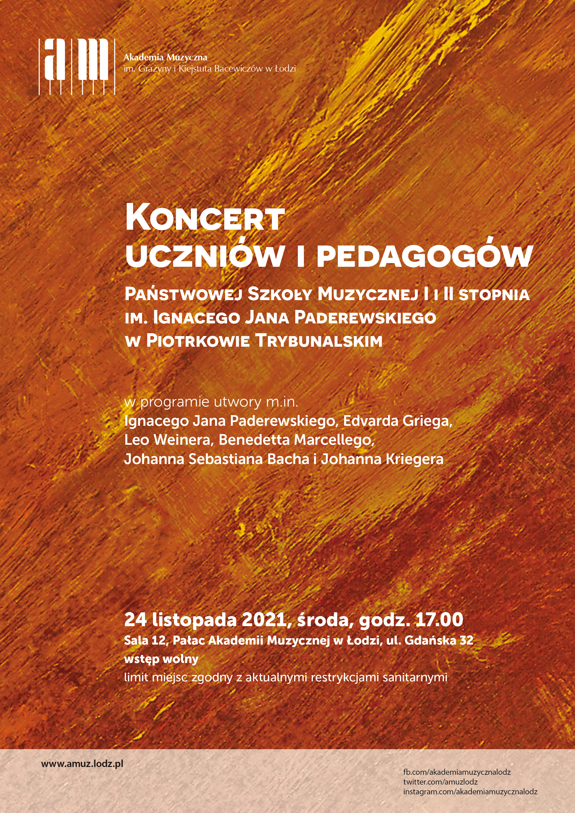 Koncert uczniów i pedagogów PSM I i II stopnia w Piotrkowie Trybunalskim