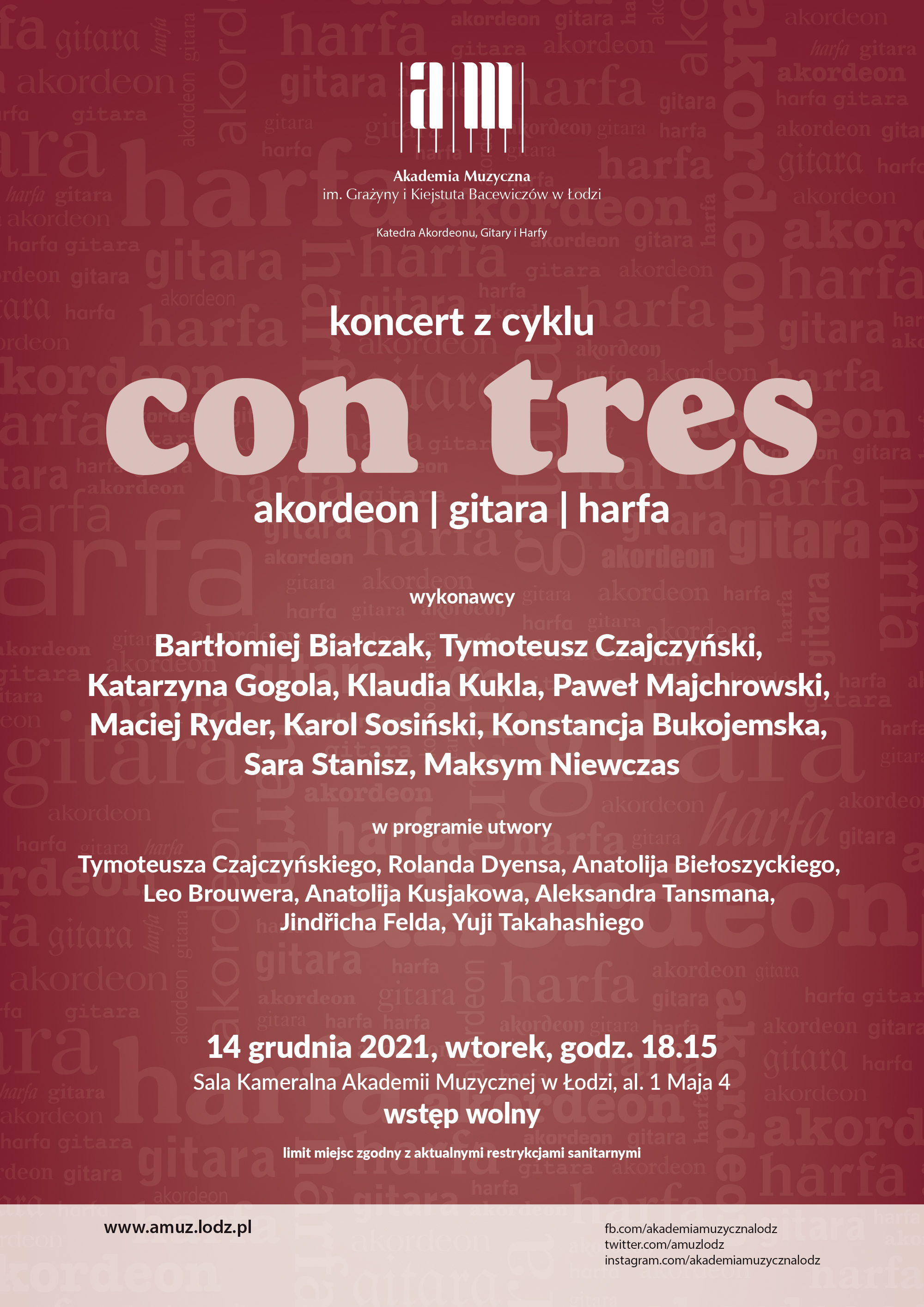 Koncert z cyklu CON TRES – AKORDEON, GITARA, HARFA