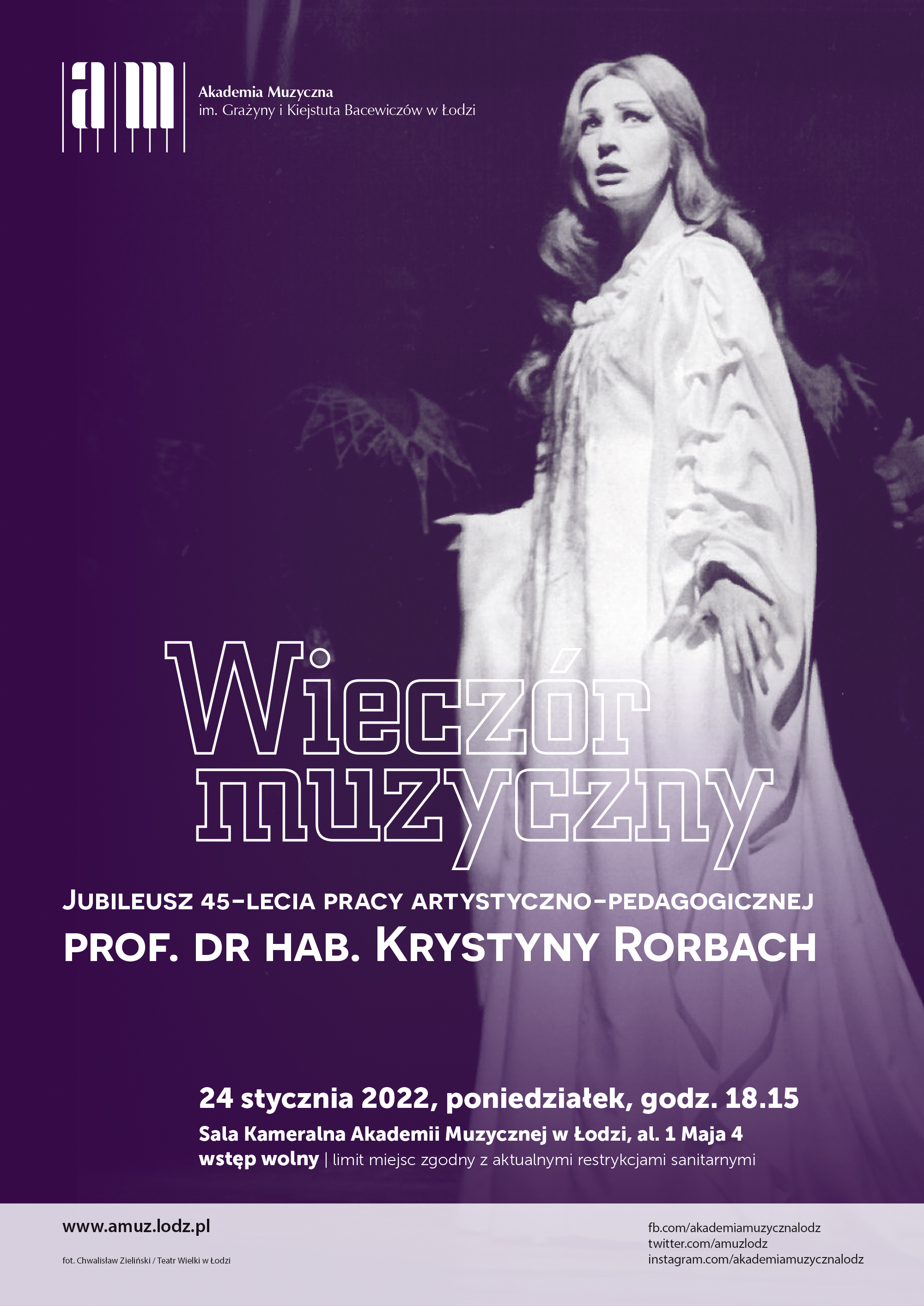 Wieczór muzyczny – Jubileusz 45-lecia pracy artystyczno-pedagogicznej prof. dr hab. Krystyny Rorbach