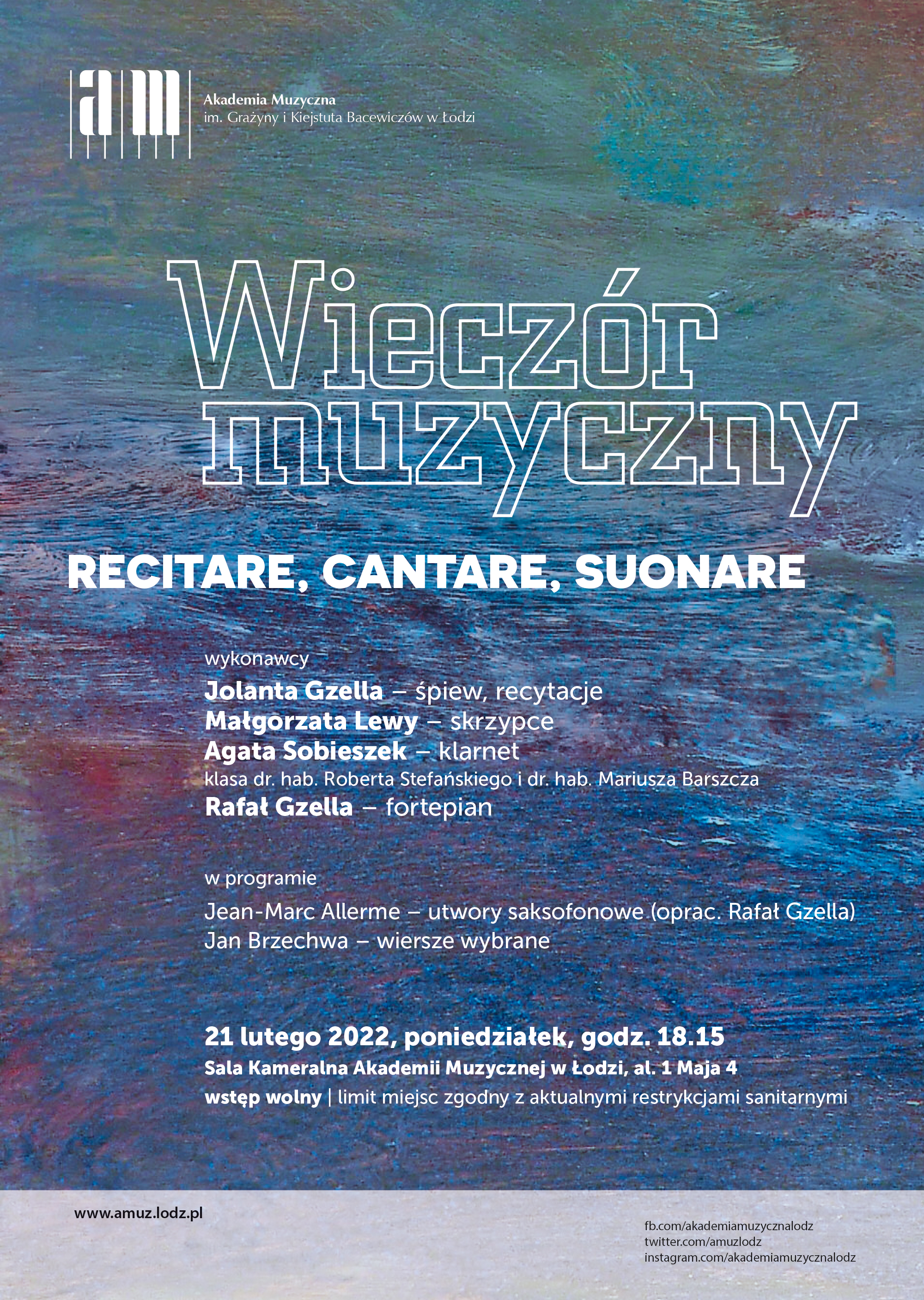 Wieczór Muzyczny RECITARE, CANTARE, SUONARE