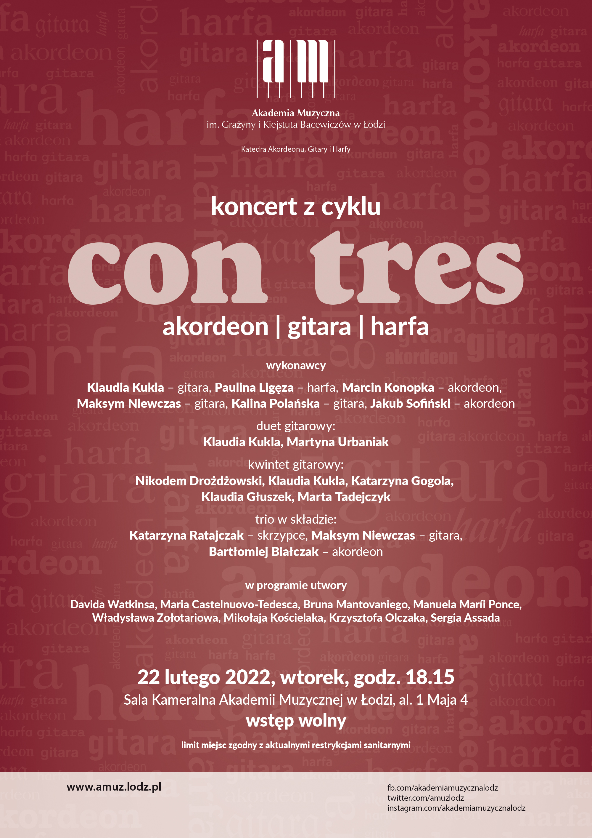 Koncert z cyklu CON TRES – AKORDEON, GITARA, HARFA