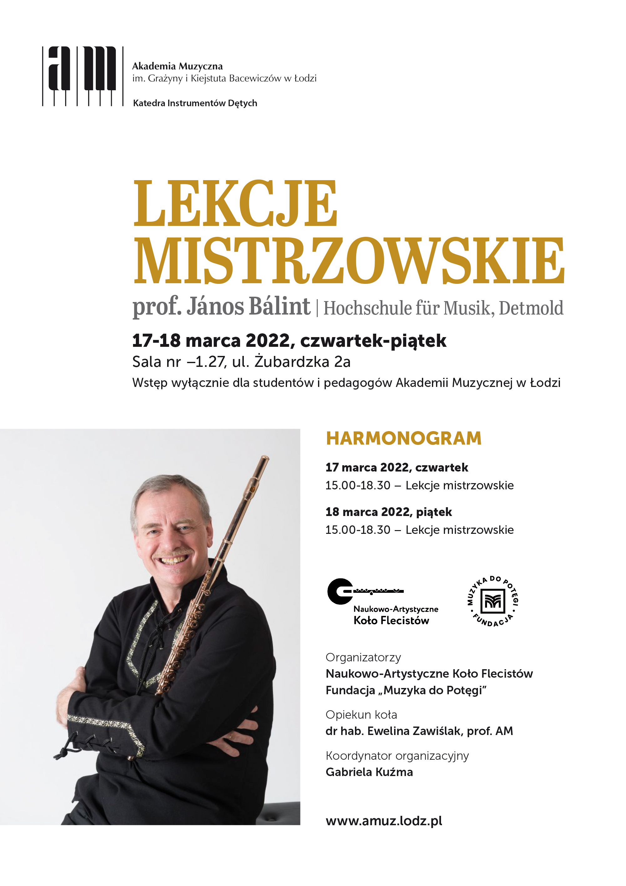 Lekcje mistrzowskie – prof. JÁNOS BÁLINT