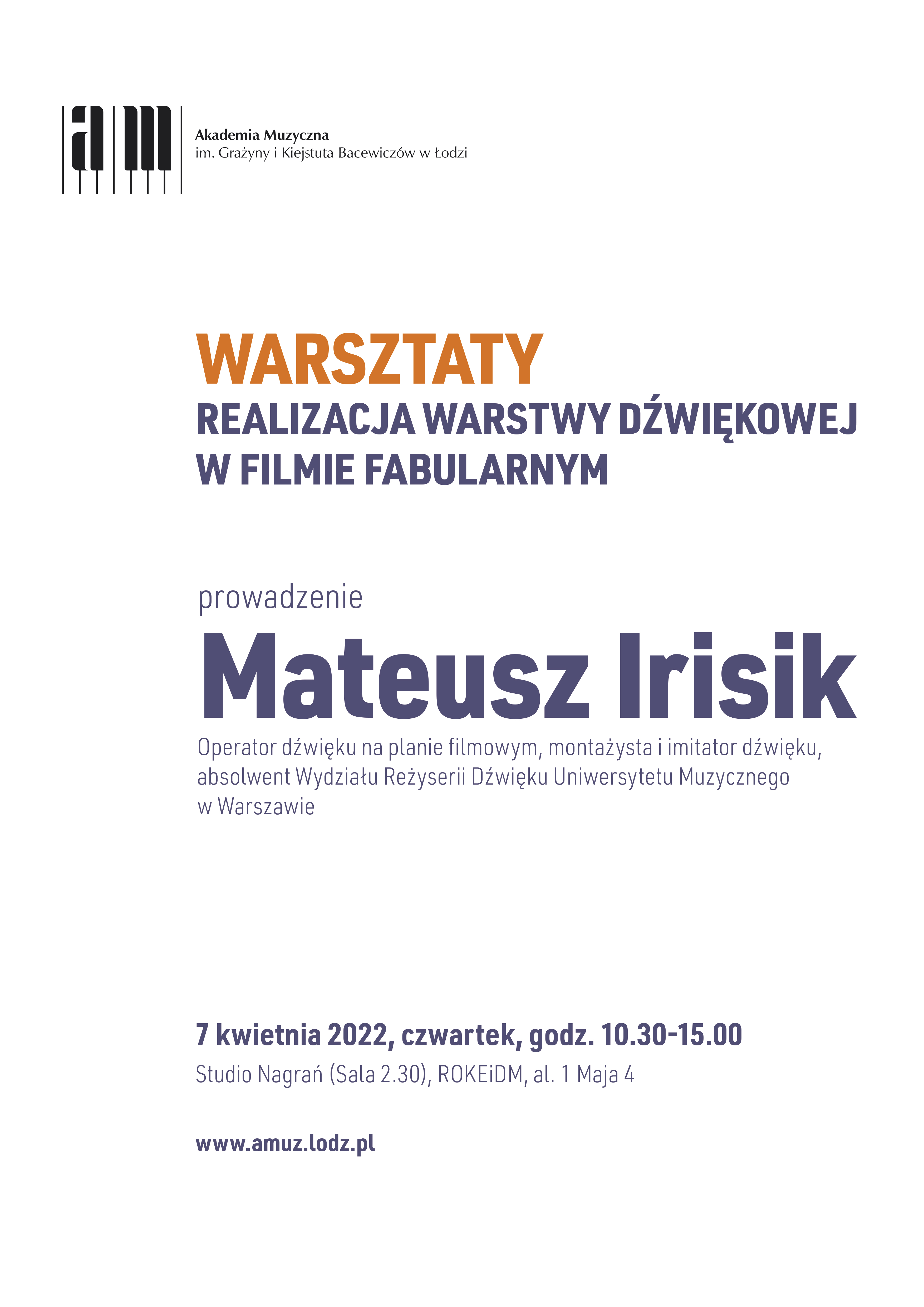 Warsztaty Realizacja warstwy dźwiękowej w filmie fabularnym