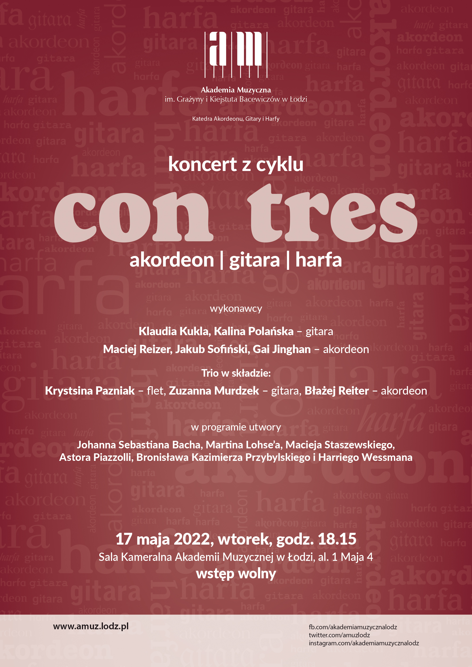 Koncert z cyklu CON TRES – AKORDEON, GITARA, HARFA