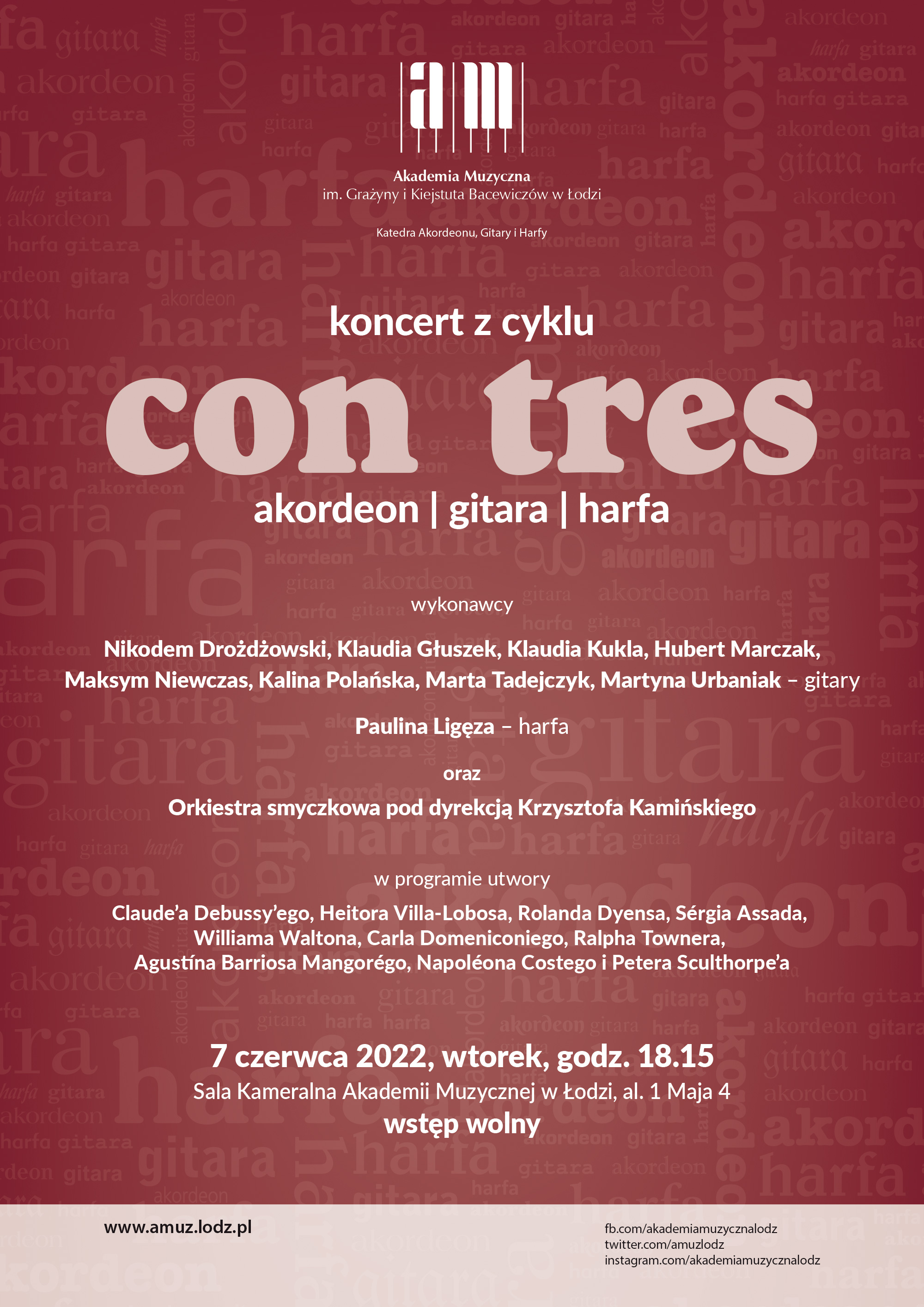 Koncert z cyklu CON TRES – AKORDEON, GITARA, HARFA