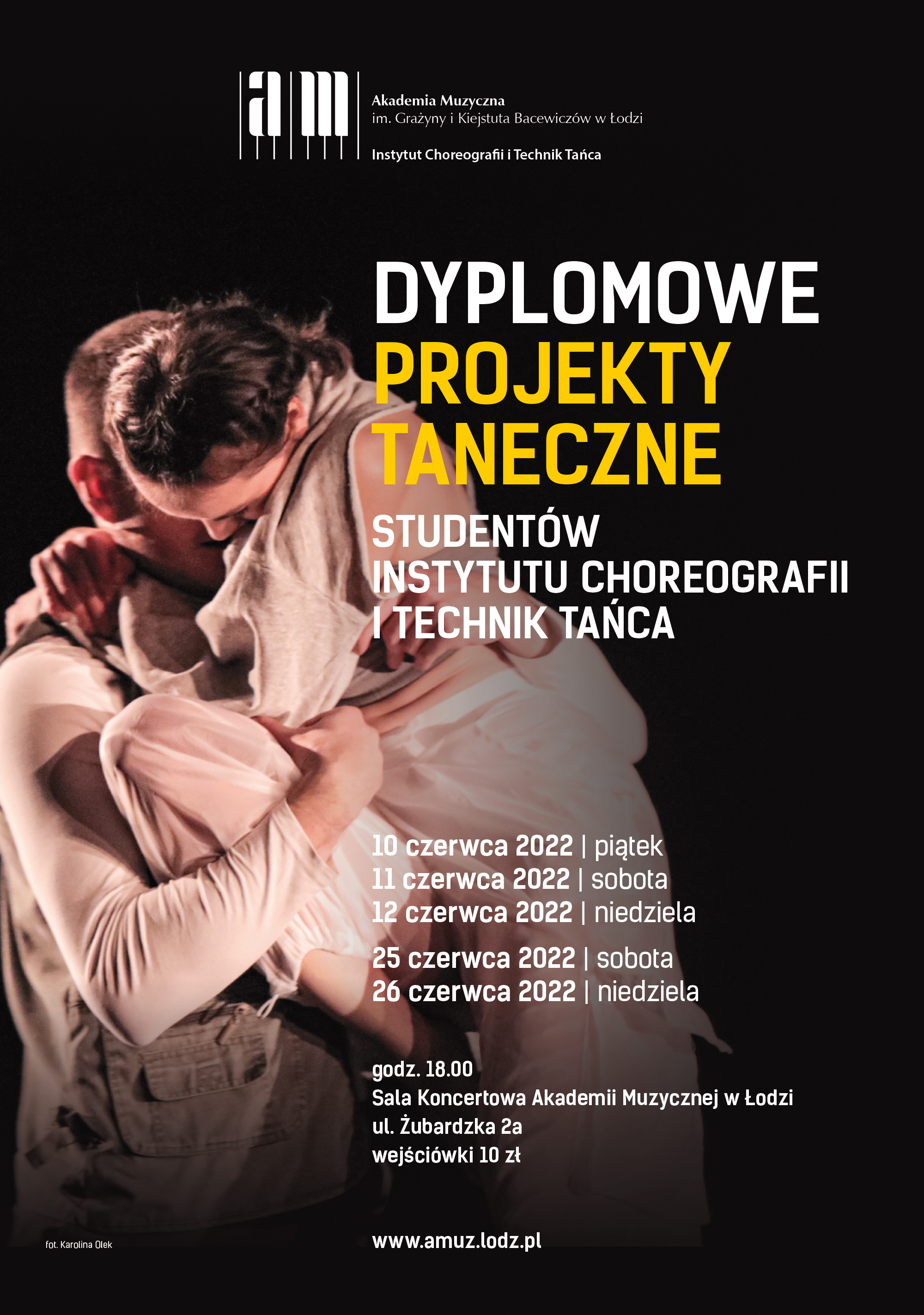 Pokazy dyplomowych projektów tanecznych studentów specjalności choreografia i techniki tańca