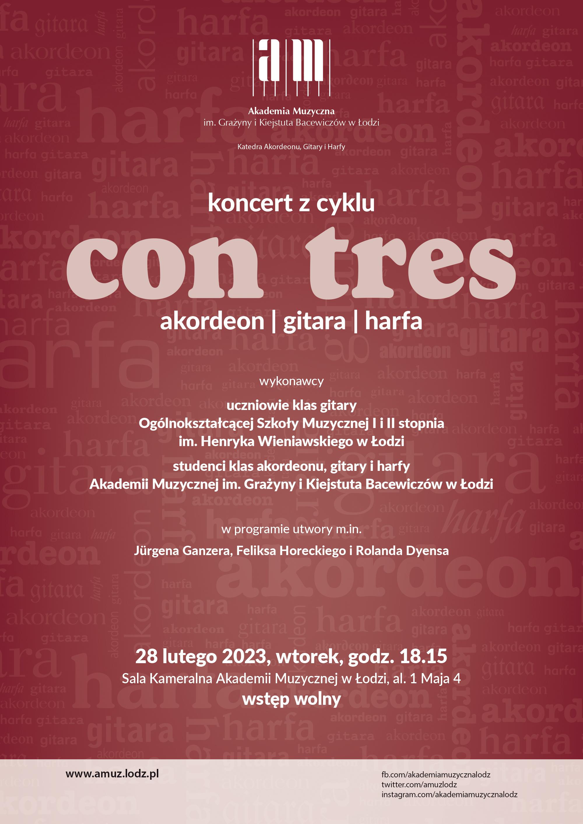 Koncert z cyklu CON TRES – AKORDEON, GITARA, HARFA