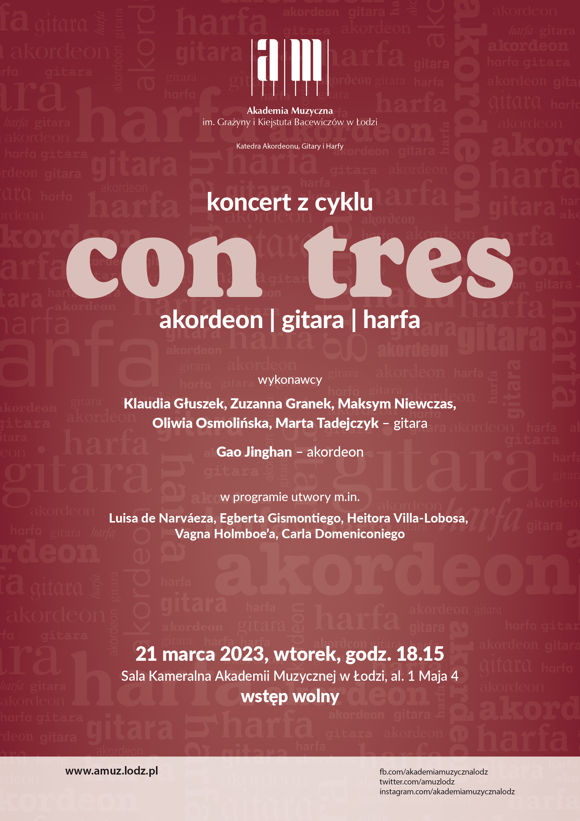 Koncert z cyklu CON TRES – AKORDEON, GITARA, HARFA