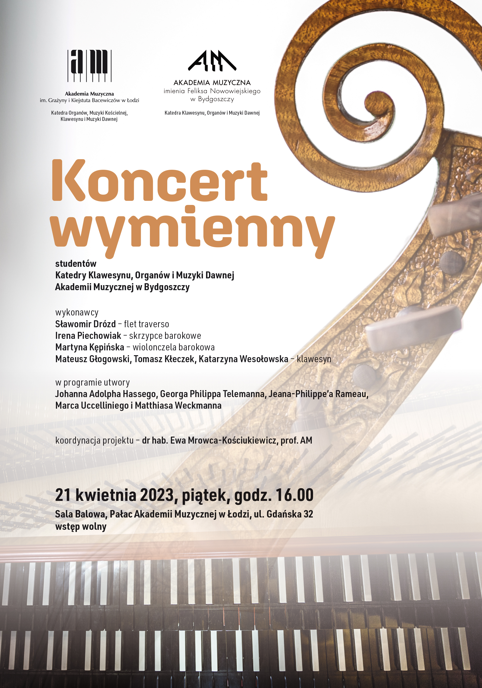 Koncert wymienny studentów Katedry Klawesynu, Organów i Muzyki Dawnej Akademii Muzycznej w Bydgoszczy