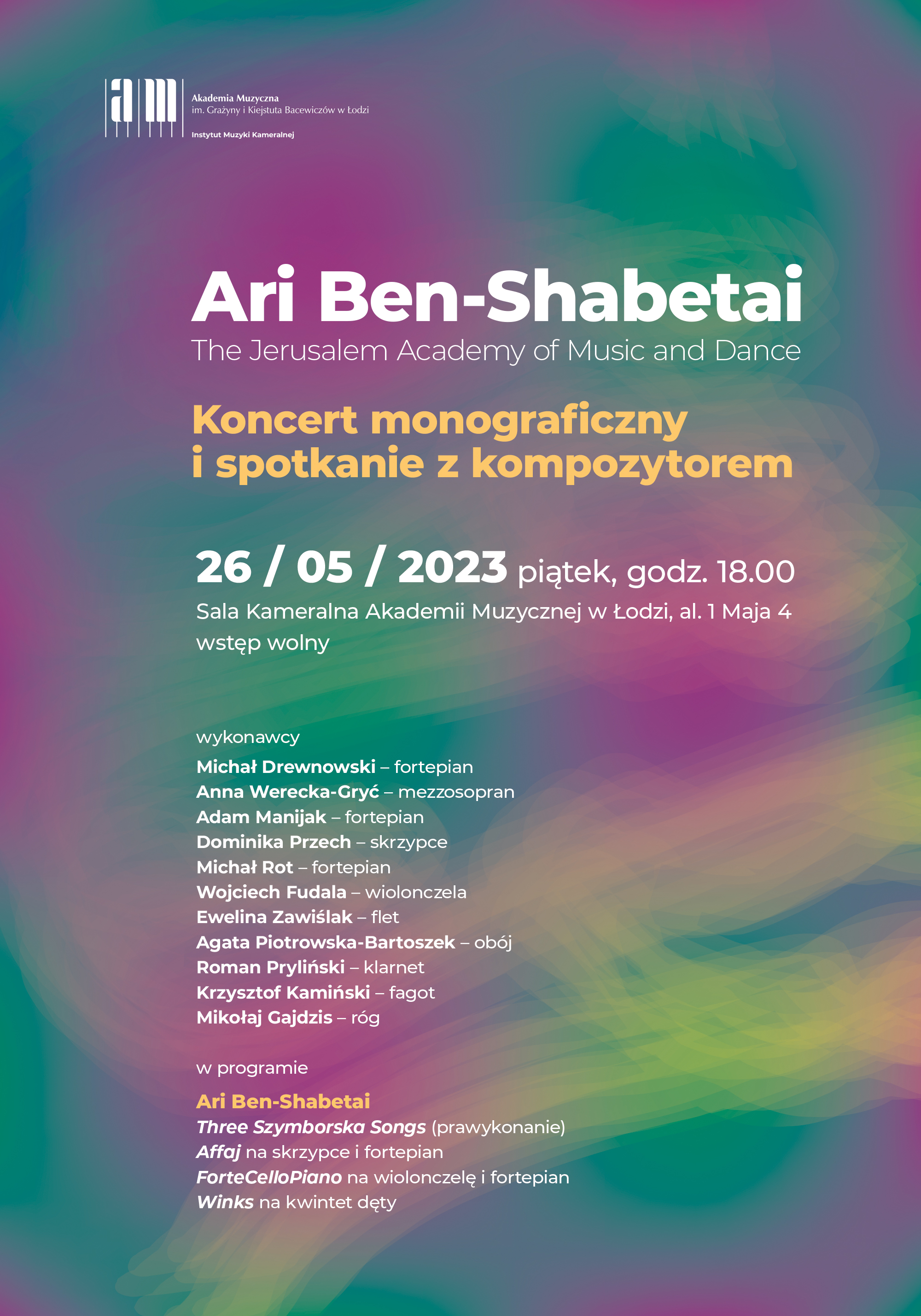 Ari Ben Shabetai | Koncert monograficzny i spotkanie z kompozytorem