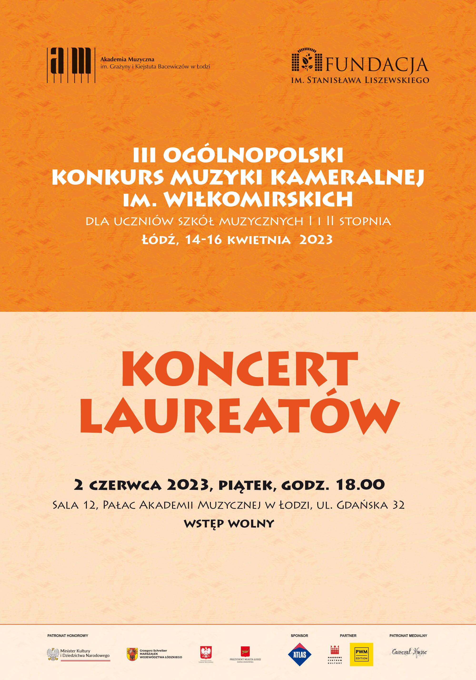 Koncert Laureatów III Ogólnopolskiego Konkursu Muzyki Kameralnej im. Wiłkomirskich