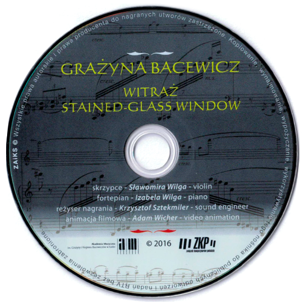 DVD Grażyna Bacewicz Witraż/Stained-glass Window